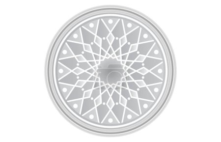 Kreisförmiges Ornament für Dekoration an der Decke auf weißem Hintergrund