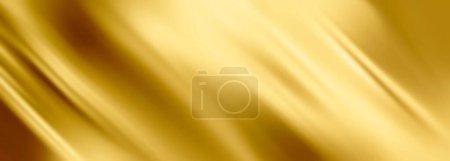 Photo for Golden yellow background texture. Metallic gold color 3d wavy smooth silky texture. - Royalty Free Image