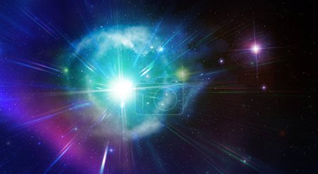 Großer Starburst und Nebelscheinwerfer im Weltraum. Kosmos und Sternenhimmel Hintergrundbild
