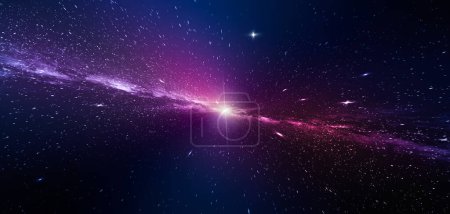 Foto de Gran explosión estelar y luces de nebulosa en el espacio profundo. Ciencia ficción fantasía escena espacial. Cosmos - Universo imagen de fondo - Imagen libre de derechos