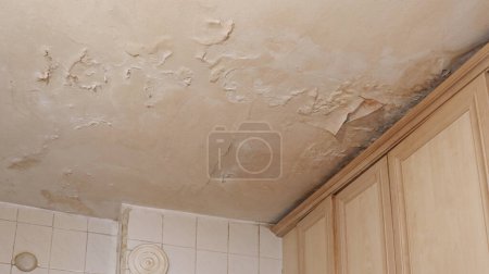 Photo for Damaged, dirty and worn interior ceiling after water leak. - Royalty Free Image