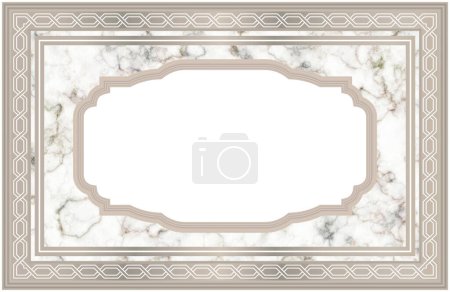 Photo for 3D stretch ceiling photo. Decorative frame on marble pattern background. High quality photo and perfect design. - Royalty Free Image