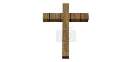 Croix chrétienne sur fond blanc. Crucifix chrétien. Concept de religion.