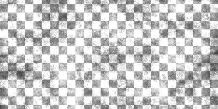 Black and white grunge checkered pattern background texture