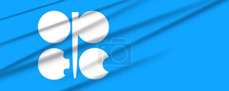 Hintergrund der OPEC-Flagge. Organisation erdölexportierender Länder.