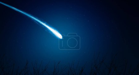 Photo for Falling star. Meteor shower at dusk - Royalty Free Image