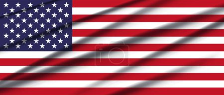 Flag of USA (America). Horizontal and long United States Of America flag background image.