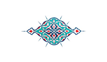 Geometric islamic motif on white wall.