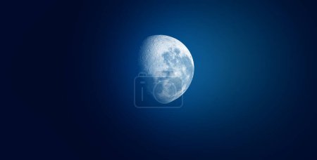 Foto de Cielo nocturno sin nubes brillante media luna - Imagen libre de derechos