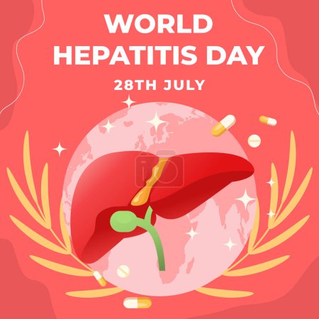 Illustration for Vector world hepatitis day illustration design in gradient style - Royalty Free Image