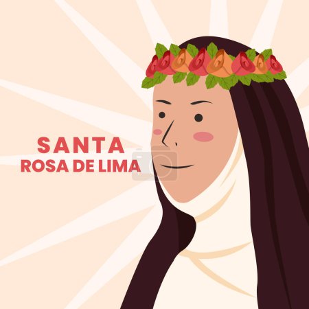 Illustration for Santa rosa de lima illustration vector design in flat style - Royalty Free Image