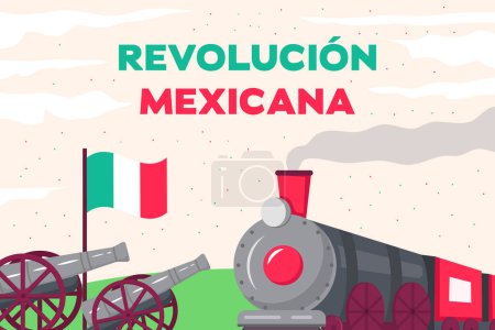 flat design revolucion mexicana background illustration