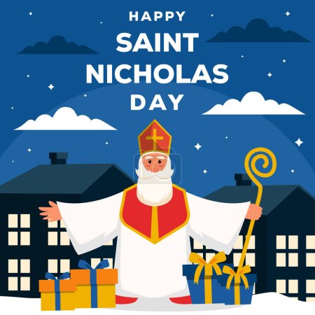 happy saint nicholas day illustration vector design