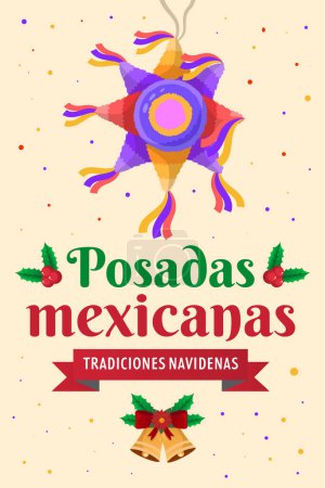 illustration plate de bannière verticale posadas mexicanas