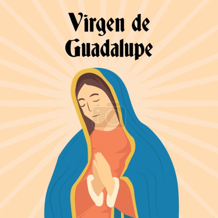 Illustration for Vector design Virgen de Guadalupe illustration in flat style - Royalty Free Image