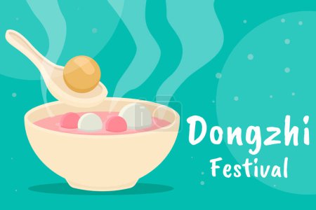 Téléchargez les illustrations : Plat vecteur dongzhi festival fond illustration - en licence libre de droit