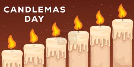 Illustration for Vector candlemas day horizontal banner illustration design - Royalty Free Image