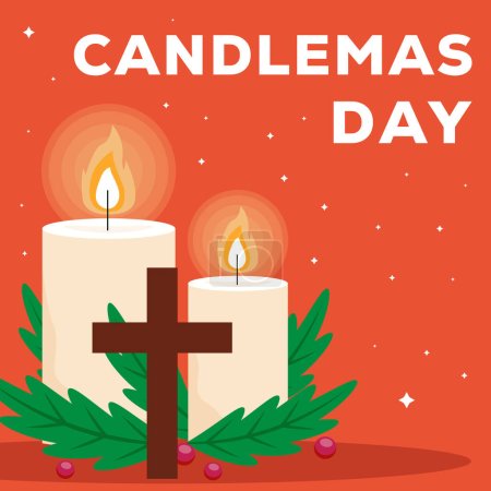 Illustration for Vector design candlemas day illustration in flat style - Royalty Free Image