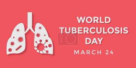 world tuberculosis day horizontal banner illustration in paper art style