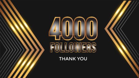 Ilustración de User Thank you celebrate of 4000 subscribers and followers. 4k followers thank you - Imagen libre de derechos