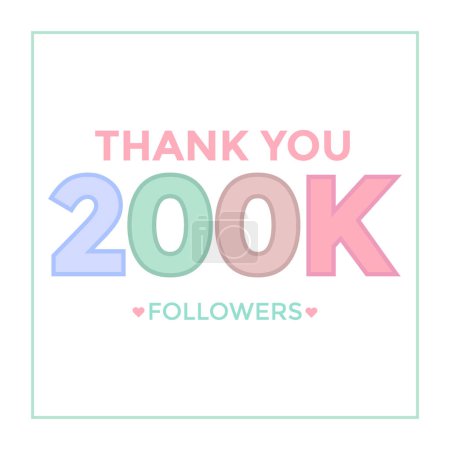 Téléchargez les illustrations : Thank you 200000 followers congratulation template banner. 200k followers celebration - en licence libre de droit