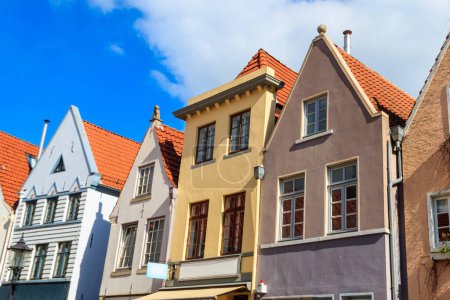 Téléchargez les photos : Quartier médiéval de Brême Schnoor avec maisons à colombages dans le centre de la ville hanséatique de Brême, Allemagne - en image libre de droit