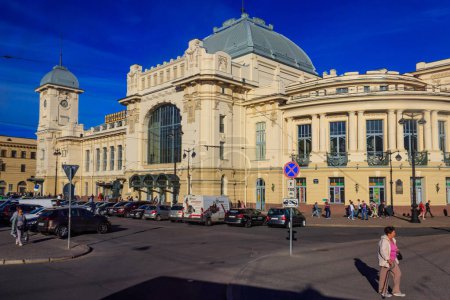 Photo for St. Petersburg, Russia - June 25, 2019: Building of Vitebsk railway station in Saint Petersburg, Russia - Royalty Free Image
