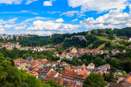 View of the old town of Fribourg, Switzerland