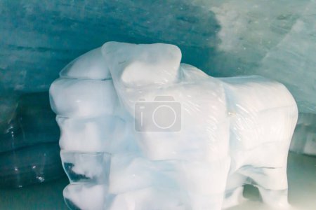 Sculptures sur glace dans le Palais de glace de la gare Jungfraujoch en Suisse