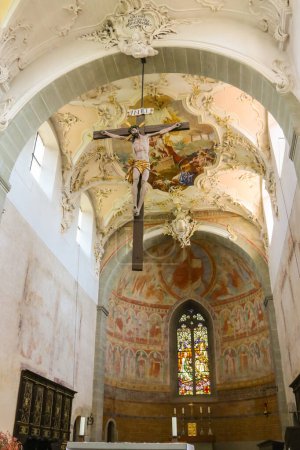 Vue intérieure de la basilique de Sts. Pierre et Paul sur l'île de Reichenau, lac de Constance, Bade-Wurtemberg, Allemagne