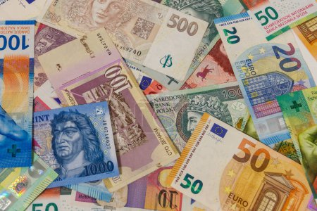 Hintergrund der Währungen aus verschiedenen europäischen Ländern