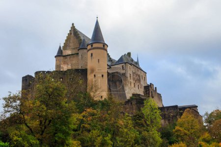View of Vianden castle in Luxembourg