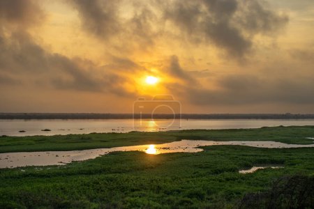 Sunset at the magdalena river of Barranquilla Colombia.