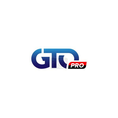 Illustration for Minimalist Simple Letter Mark GTO PRO logo design Vector illustration suitable for machine automotive repair many more - Royalty Free Image