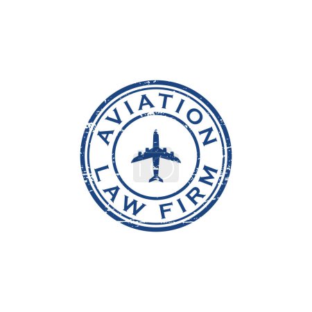 Illustration for Minimalist AVIATION LAW FIRM Plane logo design Vector illustration suitable for transportation travel tourist many more - Royalty Free Image