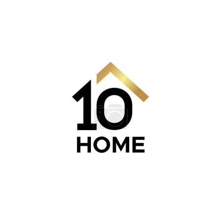 Ilustración de Minimalista simple número 10 Inicio Diseño del logotipo del techo Ilustración vectorial adecuada para la inversión hipotecaria muchos más - Imagen libre de derechos