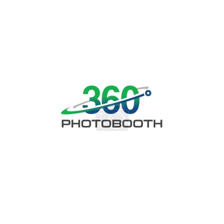 Téléchargez les illustrations : Minimaliste Nombre 360 PHOTO BOOTH logo design Illustration vectorielle adapté à la photographie photographe beaucoup plus - en licence libre de droit