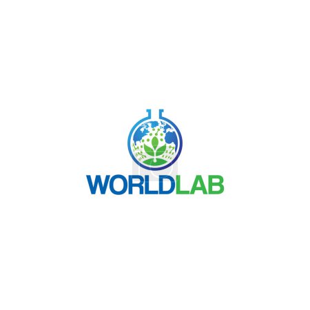 Ilustración de Diseño moderno colorido del logotipo del globo de la hoja del LAB del mundo Ilustración del vector conveniente para el científico científico del laboratorio muchos más - Imagen libre de derechos