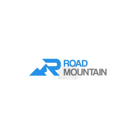 Ilustración de Flat Letter Mark Diseño inicial del logotipo de ROAD MOUNTAIN Ilustración vectorial adecuada para hacer senderismo aventura de camping muchos más - Imagen libre de derechos