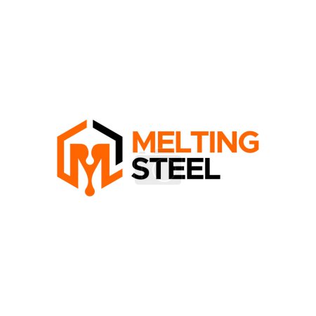 Illustration for Minimalist Letter Mark MELTING STEEL logo design Vector illustration suitable for welders manufacturing construction - Royalty Free Image