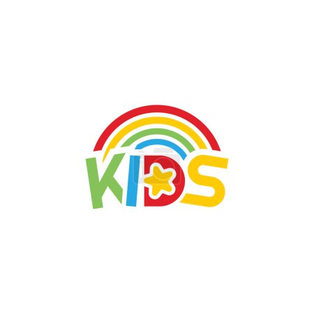 Ilustración de Diseño moderno colorido del logotipo del arco iris de las estrellas de los niños Ilustración vectorial conveniente para la escuela infantil del jardín de infantes muchos más - Imagen libre de derechos