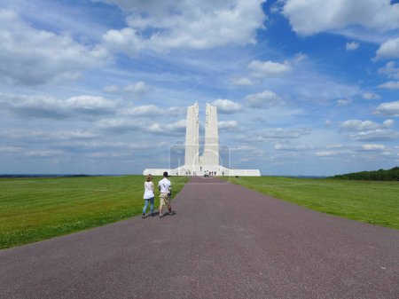 Photo for The majestic Canadian National Vimy Memorial which overlooks the Douai Plain from the highest point of Vimy Ridge about 10km North of Arras - Royalty Free Image