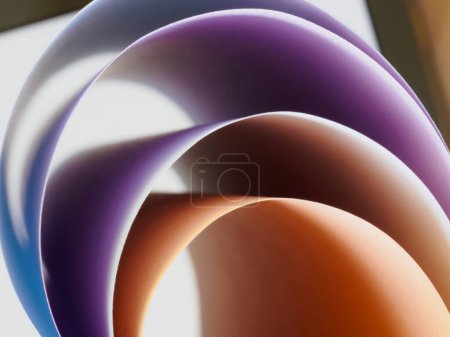 An abstract made with curved sheets of paper