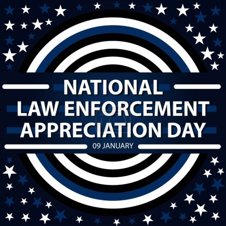 Illustration for United States national law enforcement day banner vector design with stars, stripes and blue, white, black colors. national law enforcement day celebration and remembrance poster. - Royalty Free Image