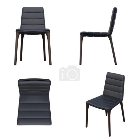 Photo for Set of chairs isolated on white background, 3D isometric projections - Royalty Free Image
