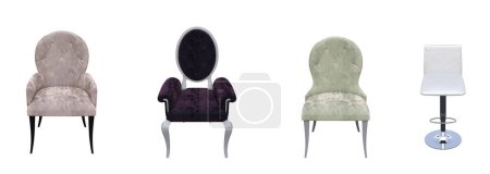 Photo for Set of chairs isolated on white background, front view - Royalty Free Image
