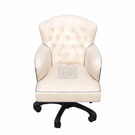 Téléchargez les photos : Vue de face du fauteuil isolé sur fond blanc. Illustration 3d - en image libre de droit