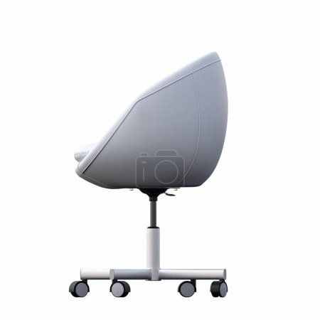 Téléchargez les photos : Vue latérale du fauteuil isolé sur fond blanc. Illustration 3d - en image libre de droit