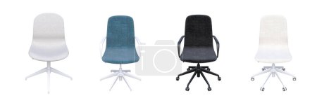 Photo for Set of chairs isolated on white background, front view - Royalty Free Image