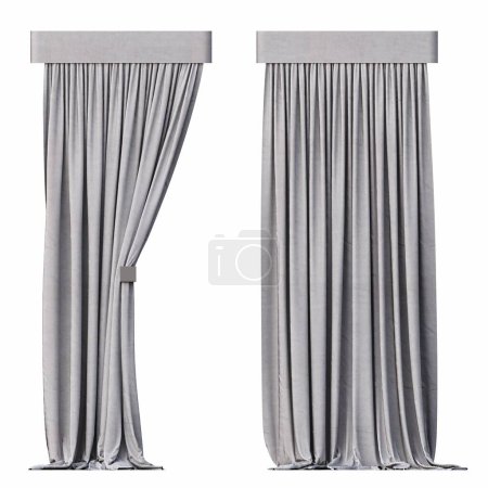 illustration of curtains for background or illustration isolated on white